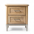 Wooden nightstand with two drawers and metal legs 50 x 40 x 60cm