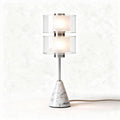 Marble base table lamp with double glass shades and contemporary design 25 x 25 x 50cm