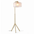 Floor lamp with pleated shade and gold metal base 25 x 25 x 150cm