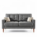 Gray tufted fabric loveseat with removable cushions 180 x 85 x 75cm